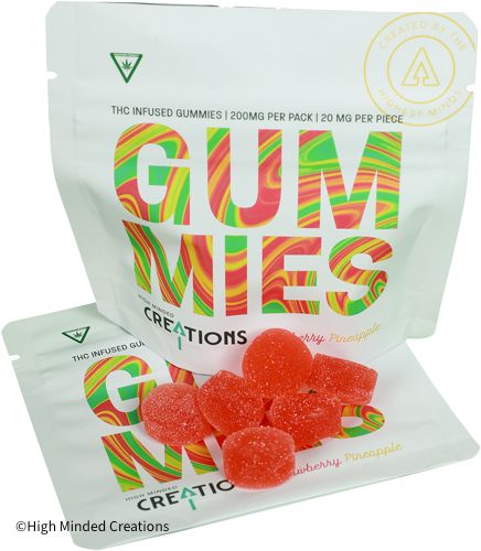 high minded strawberry pineapple gummies